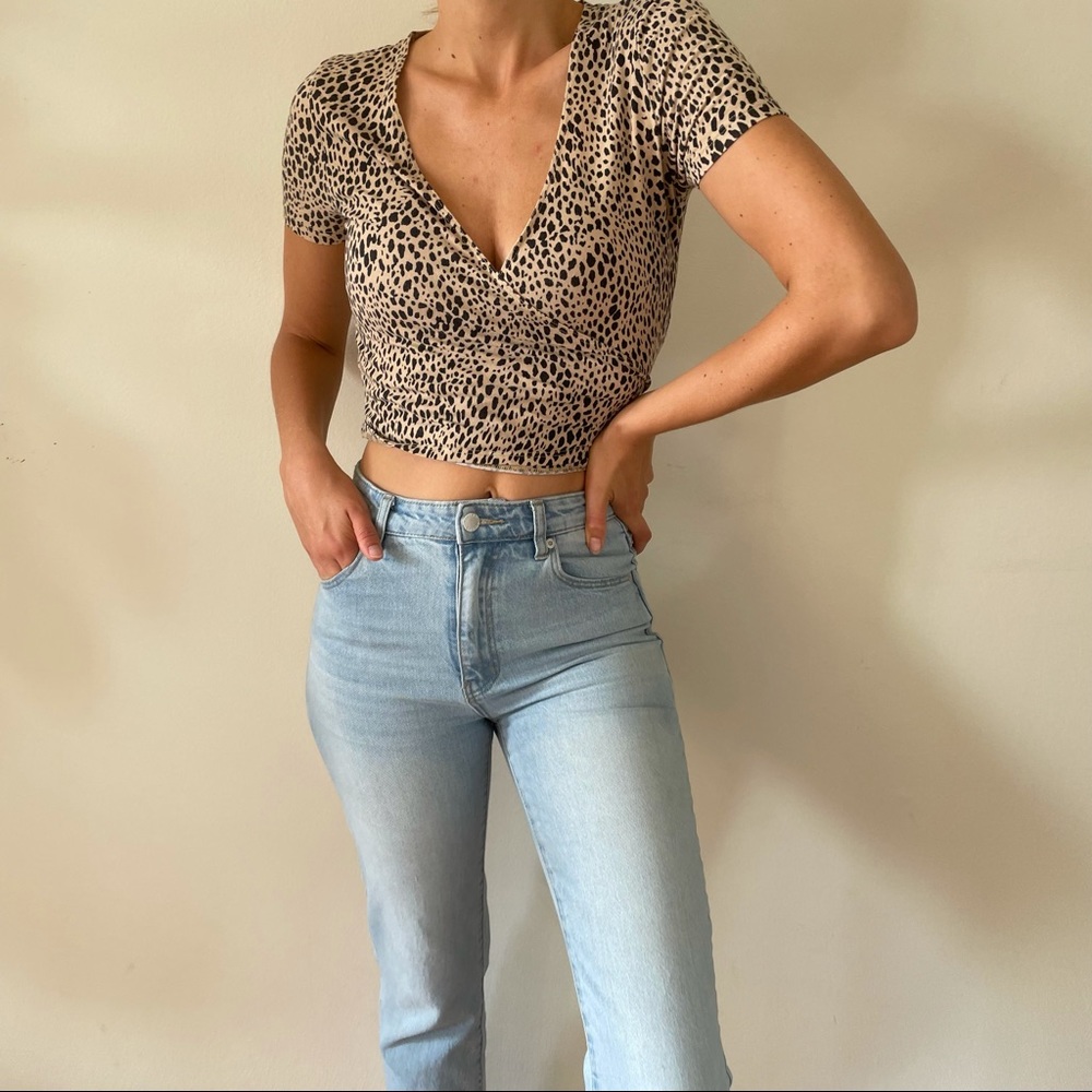 Brandy Melville Cheetah Wrap Top